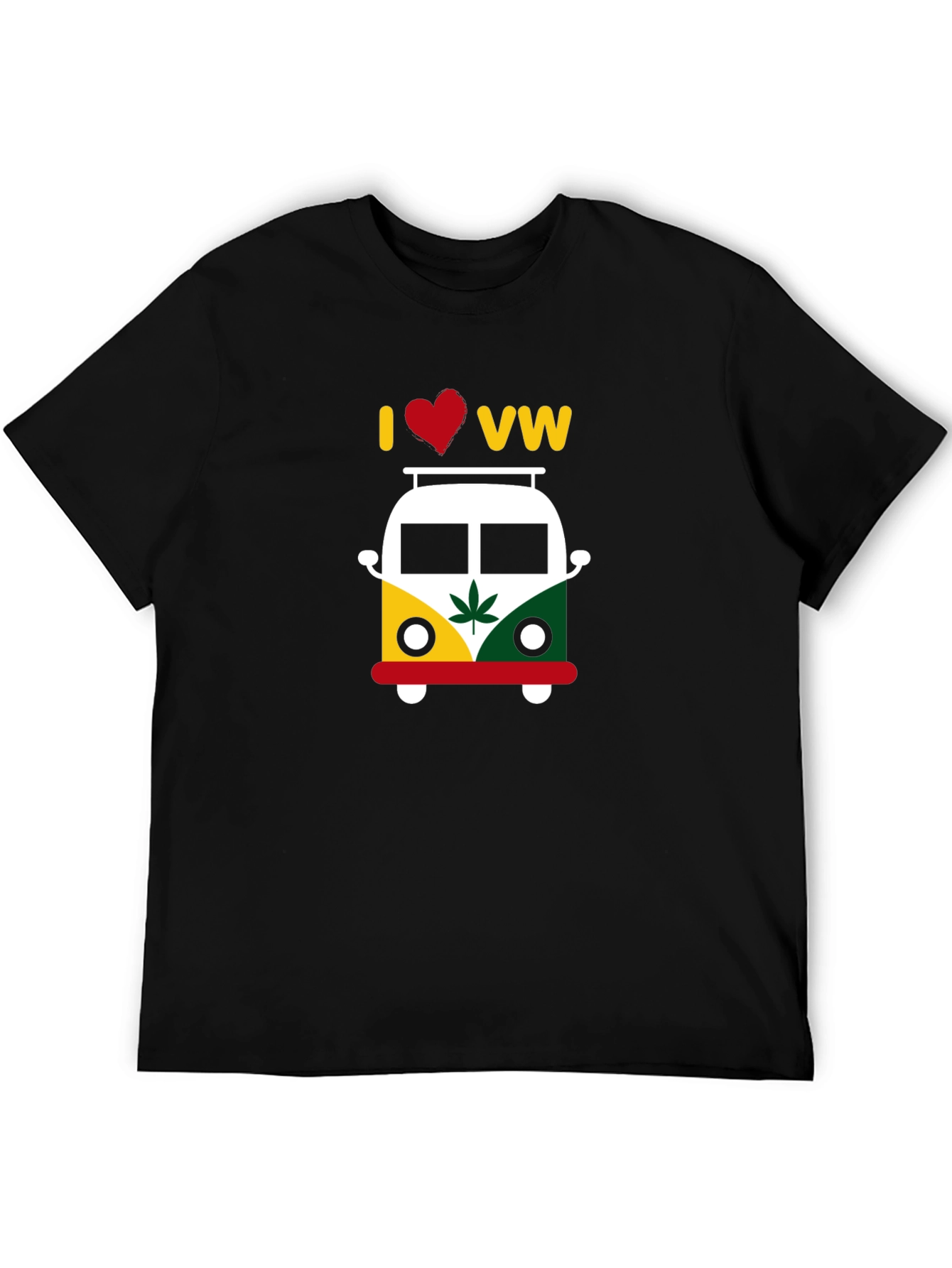 I Love VW T-Shirt - Rastafarian Style Bus Graphic