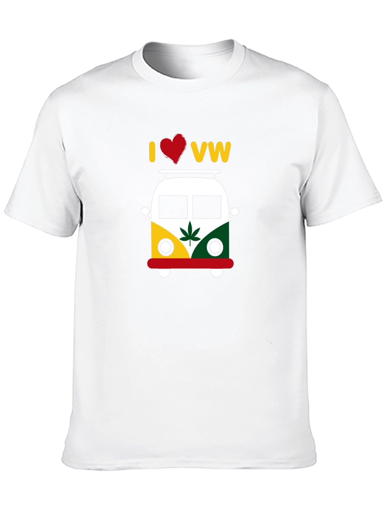 I Love VW T-Shirt - Rastafarian Style Bus Graphic