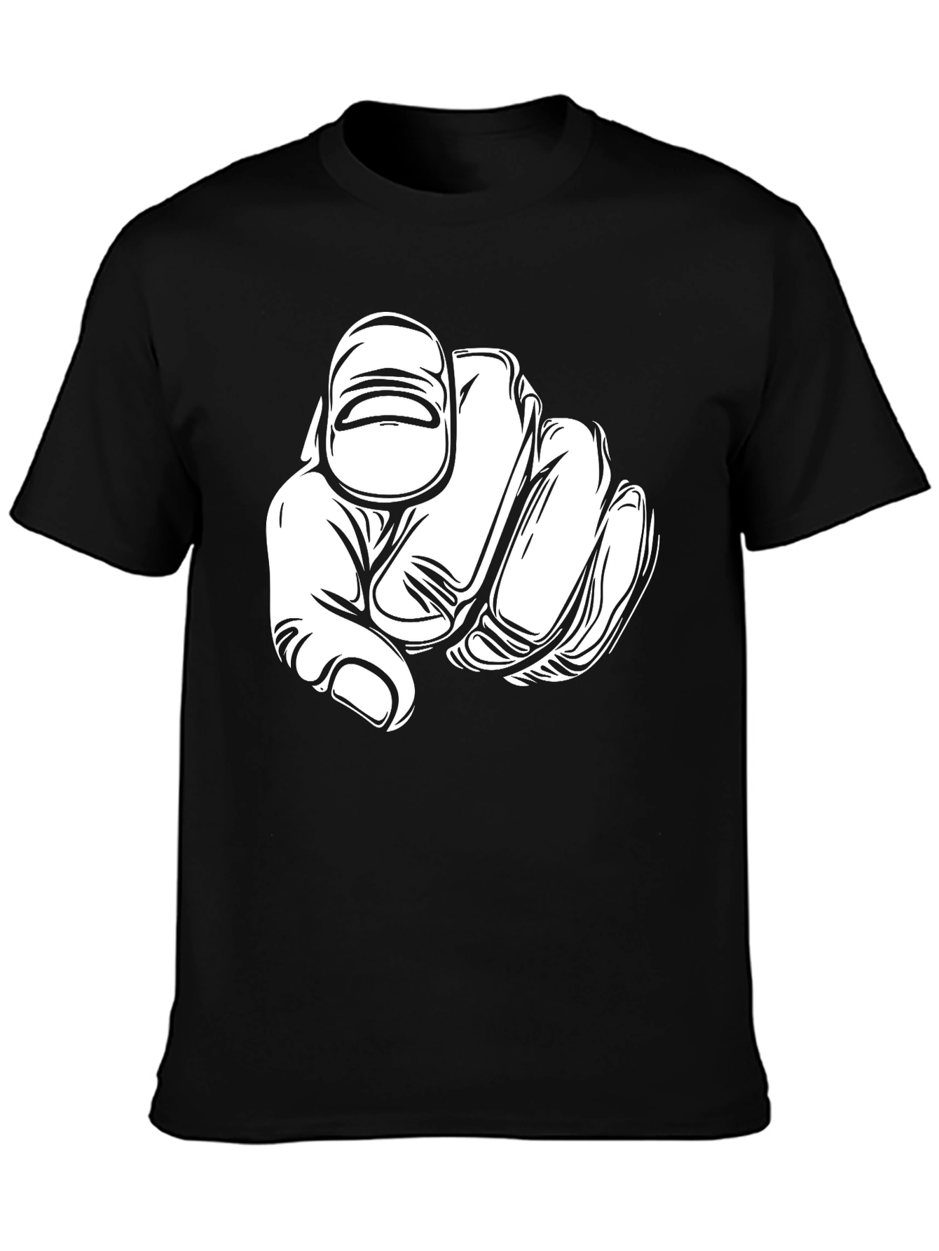 Pointing Finger Graphic Print T-Shirt