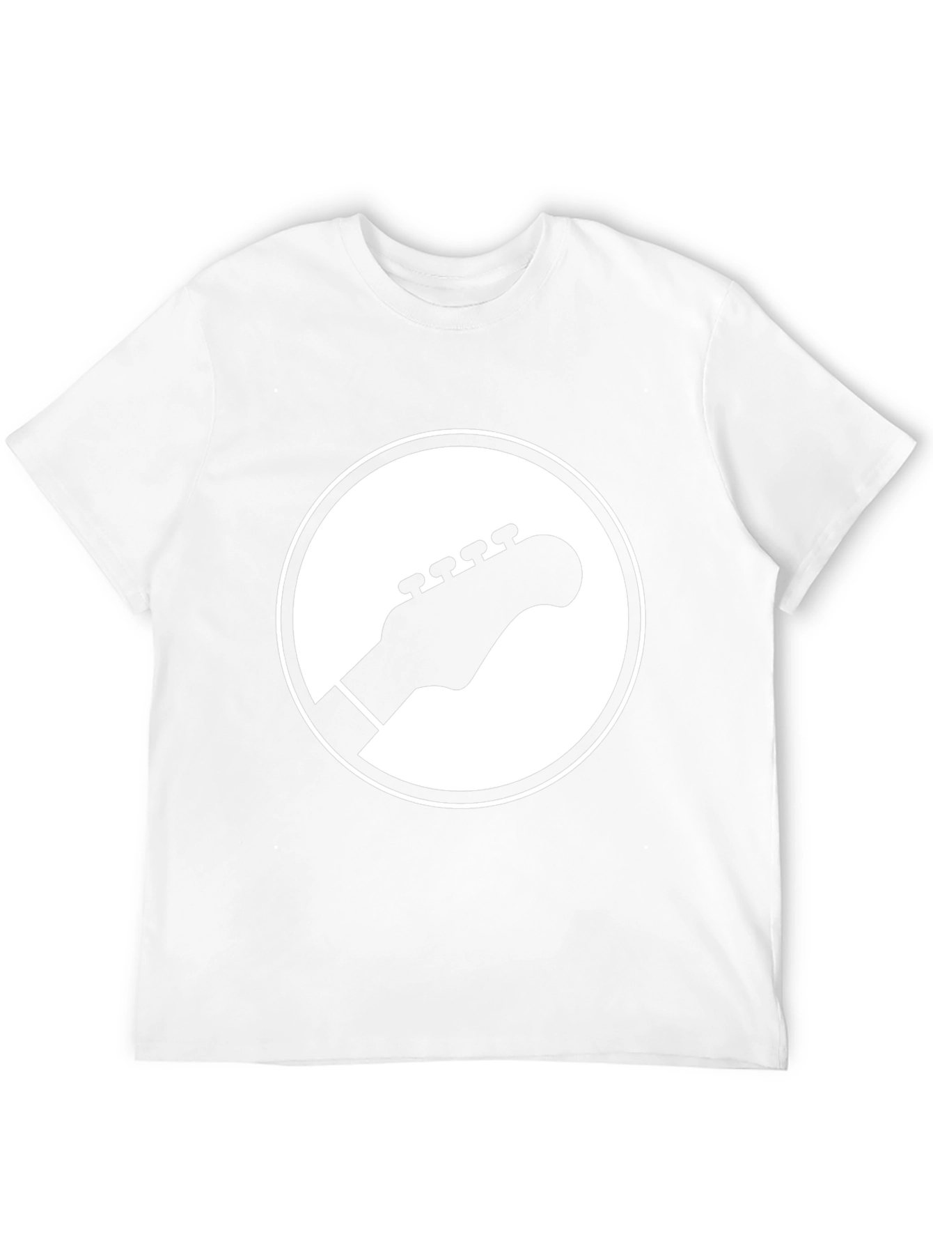 Guitar Headstock Graphic Tee - Black Cotton Casual Shirt