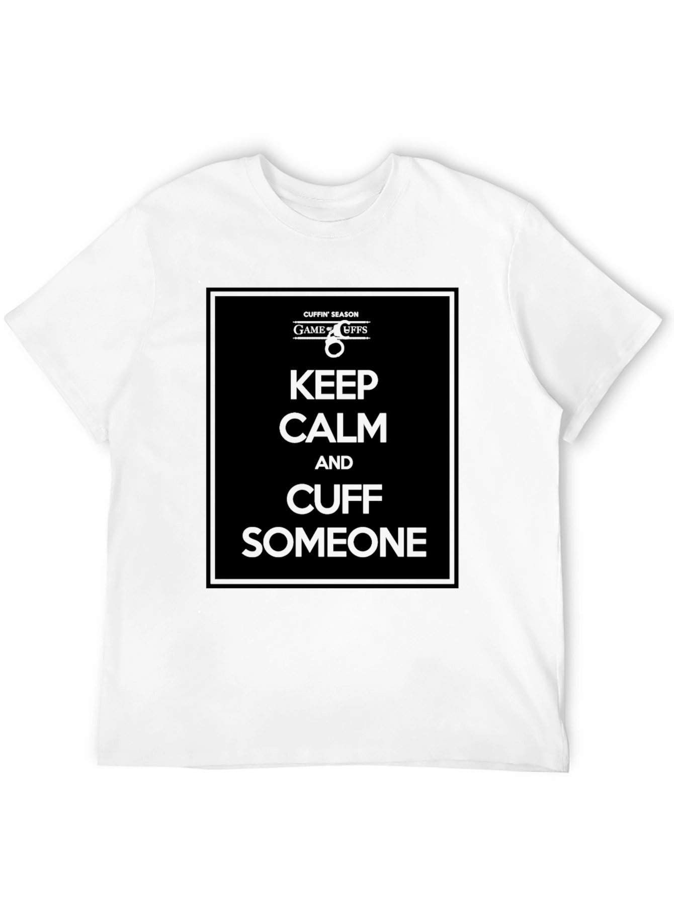 Keep Calm & Cuff Someone Black T-Shirt