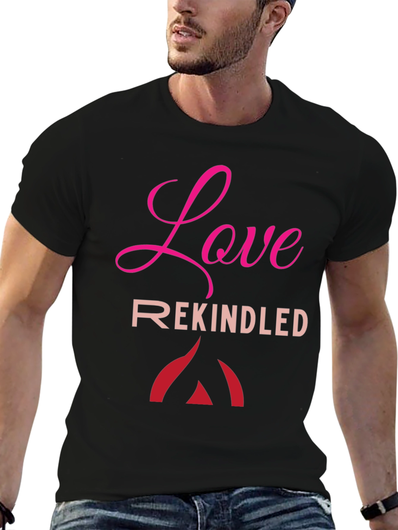 Love Rekindled Graphic Tee - Black Cotton T-Shirt