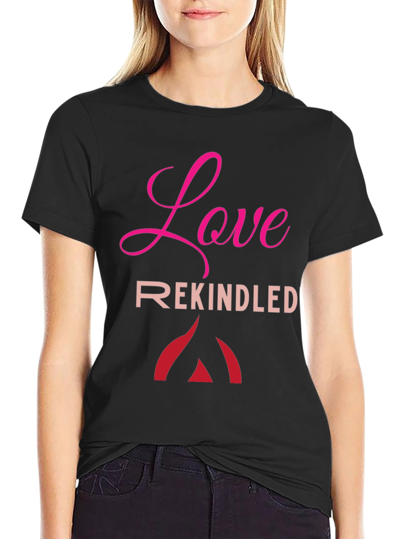Love Rekindled Graphic Tee - Black Cotton T-Shirt