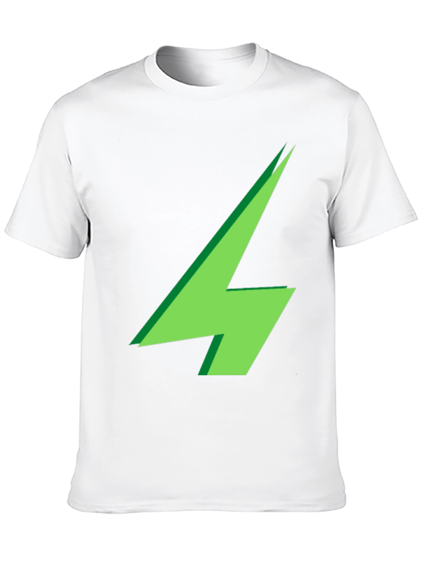 Green Lightning Bolt Graphic Black T-Shirt