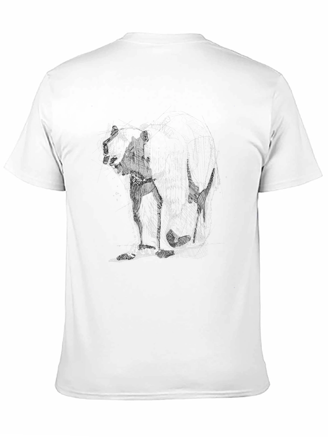 Abstract Bear Graphic Mens Black T-Shirt