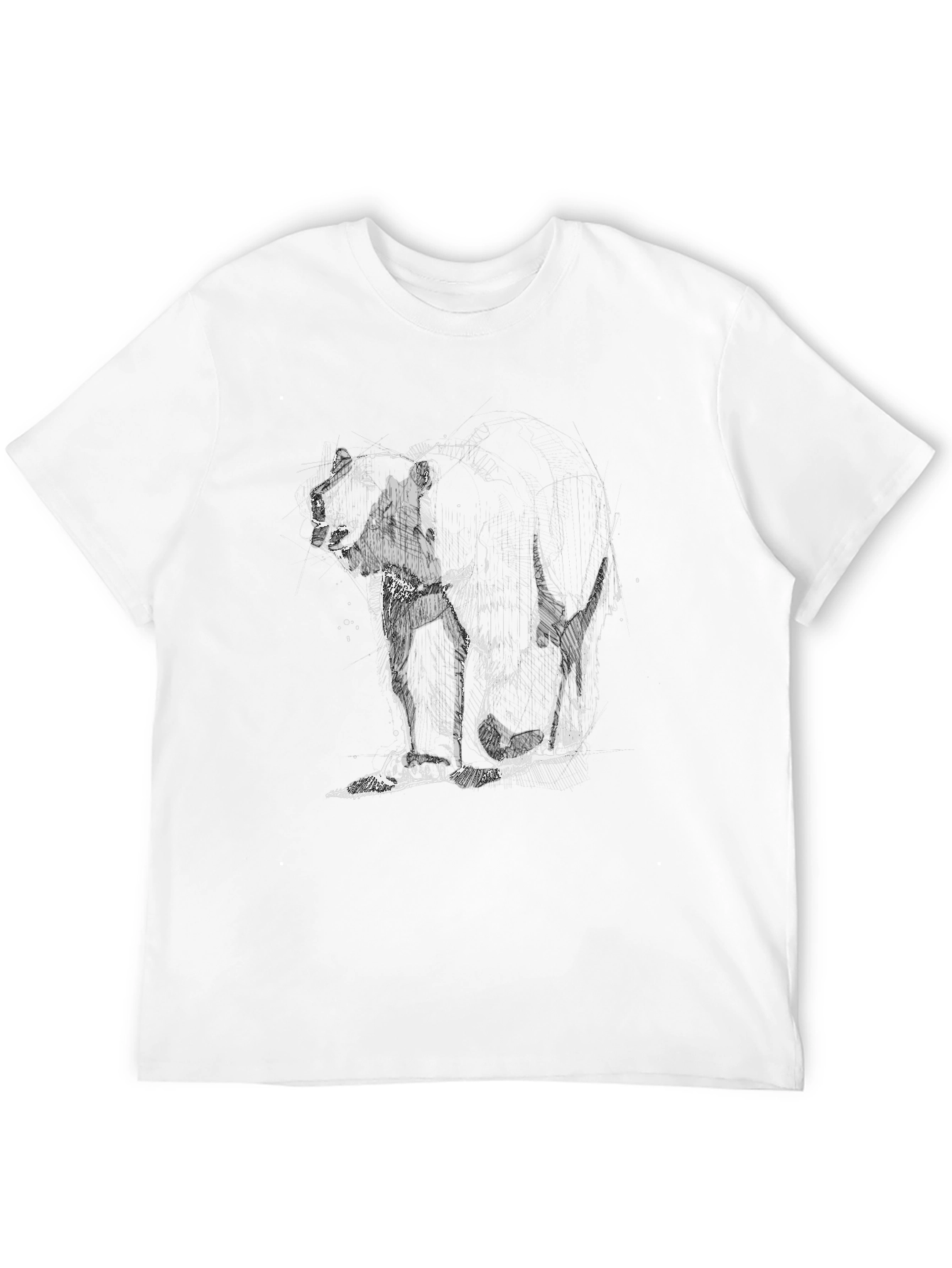 Abstract Bear Graphic Mens Black T-Shirt