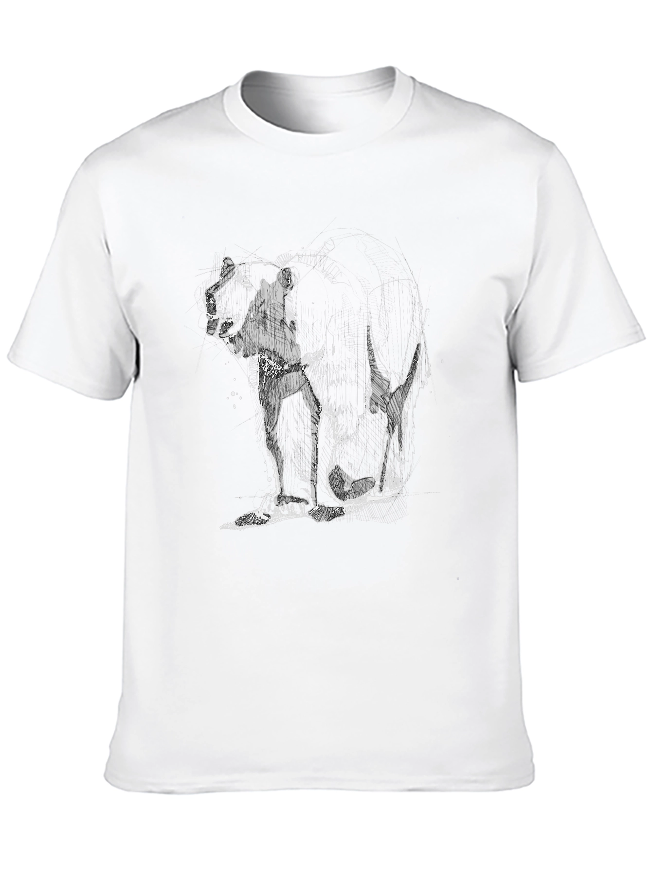 Abstract Bear Graphic Mens Black T-Shirt