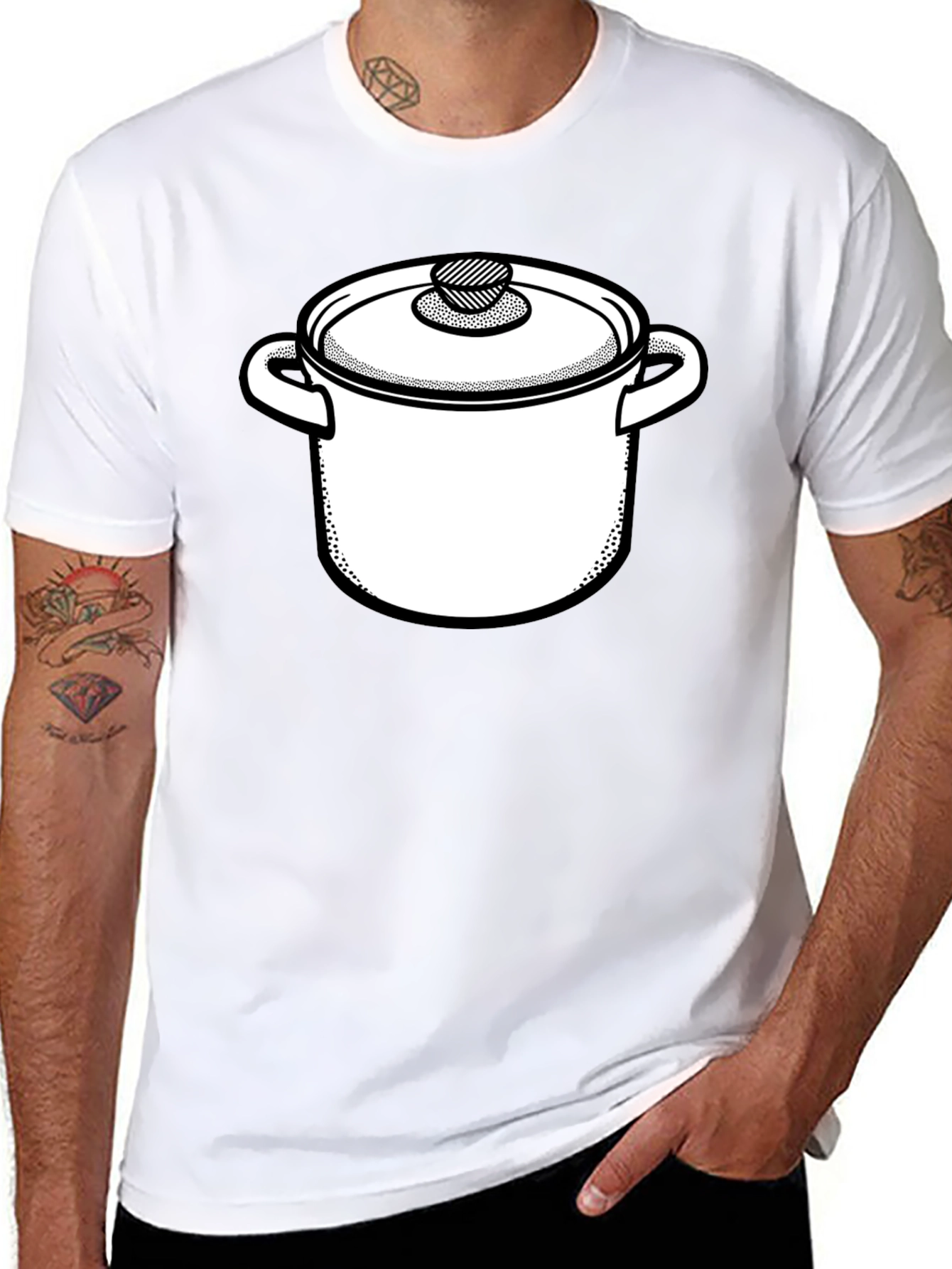 Pot Graphic Tee - Black Cotton Blend Shirt