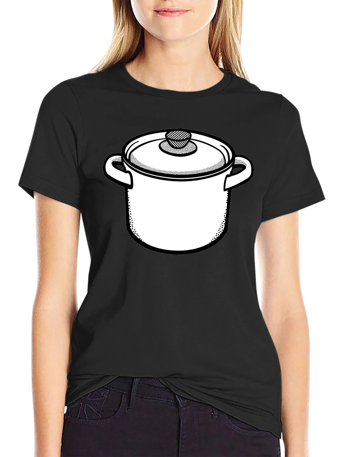 Pot Graphic Tee - Black Cotton Blend Shirt