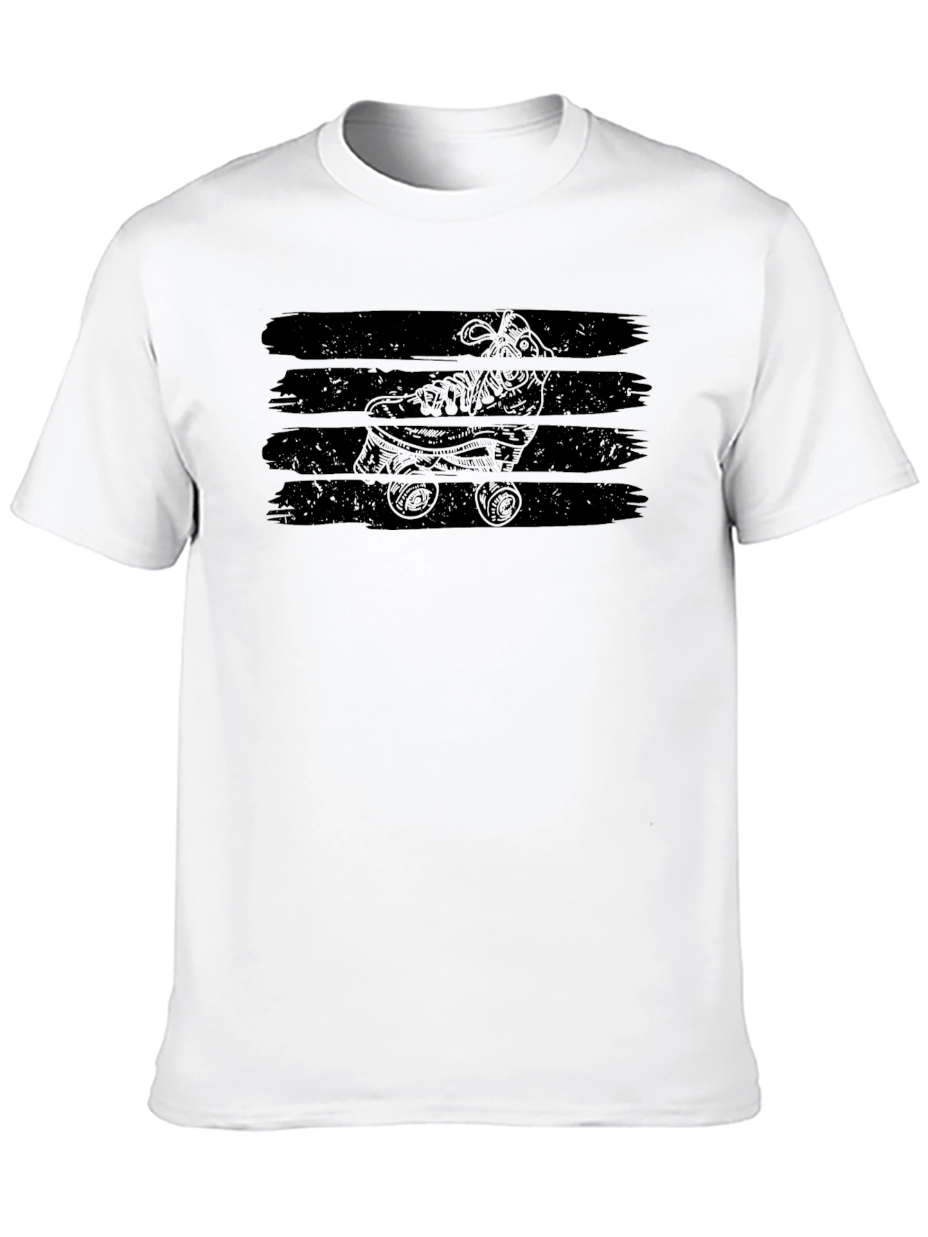 Retro Roller Skate Graphic Tee - Black