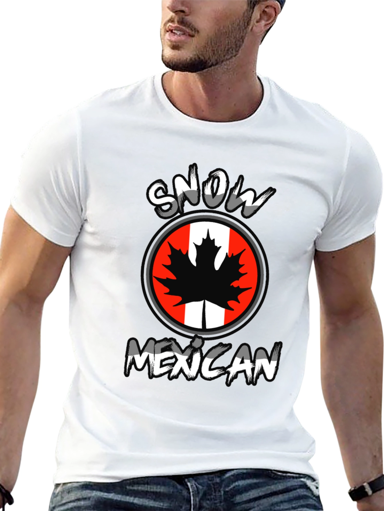 Snow Mexican Graphic T-Shirt - Black