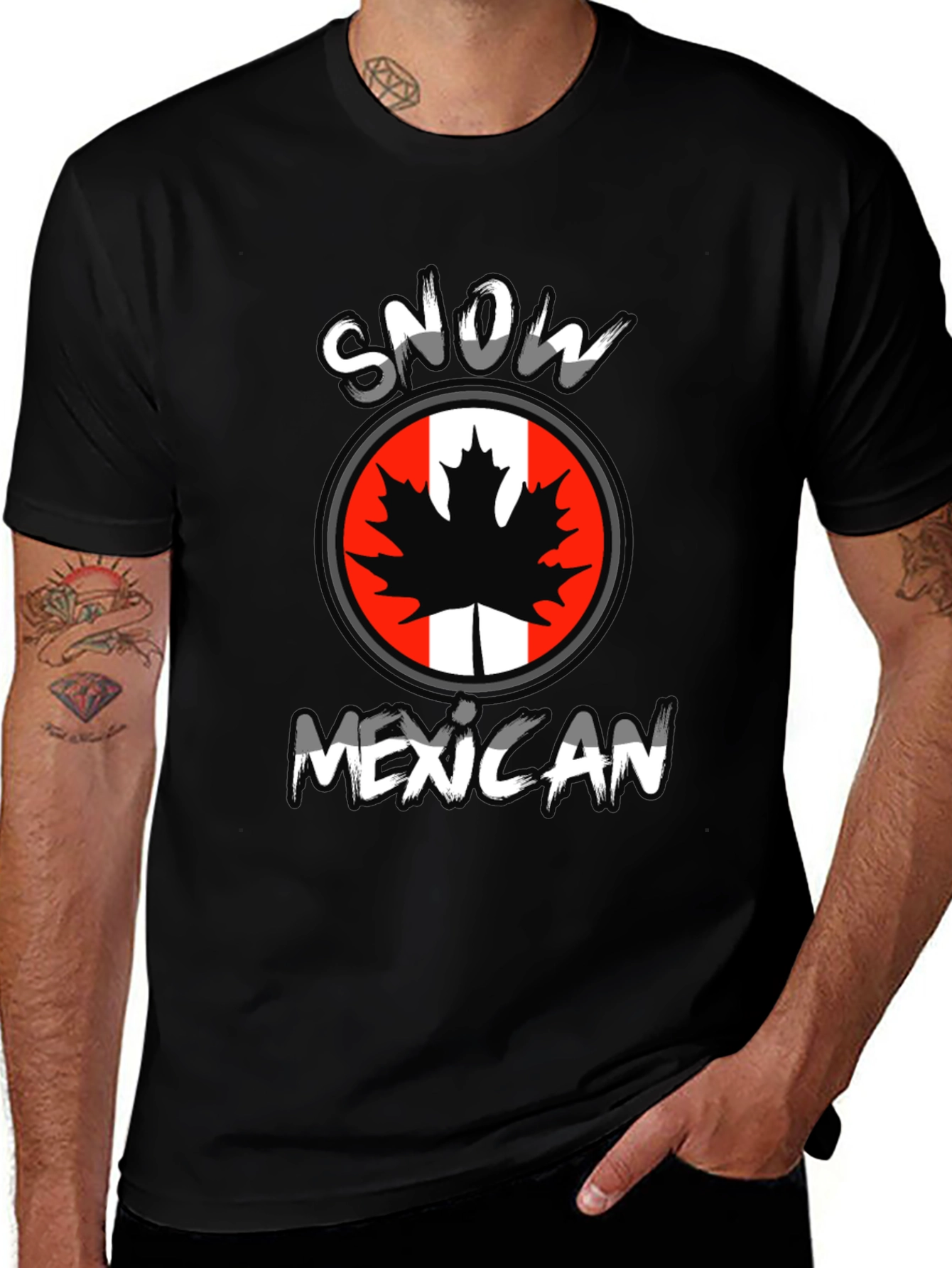 Snow Mexican Graphic T-Shirt - Black