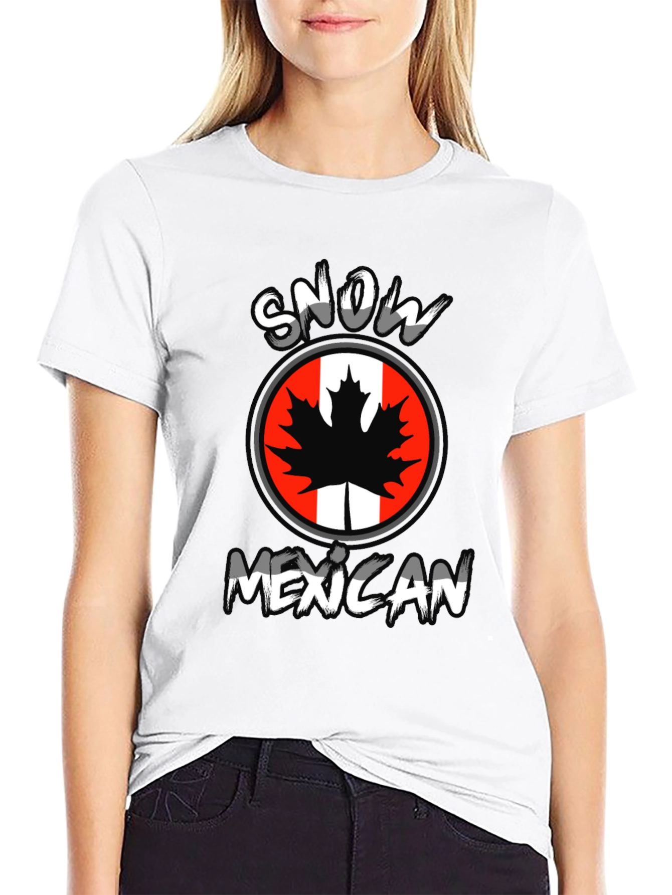 Snow Mexican Graphic T-Shirt - Black
