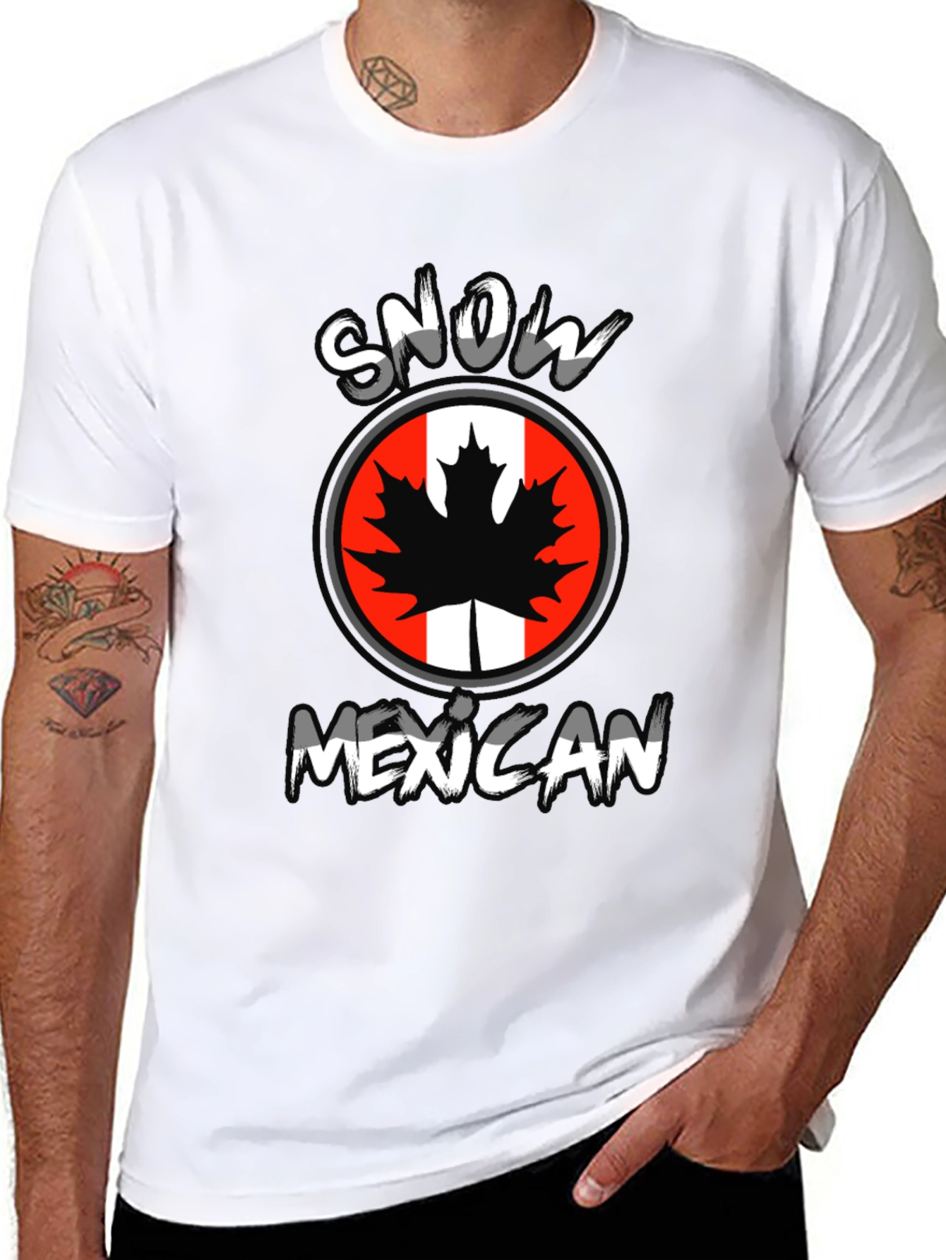 Snow Mexican Graphic T-Shirt - Black
