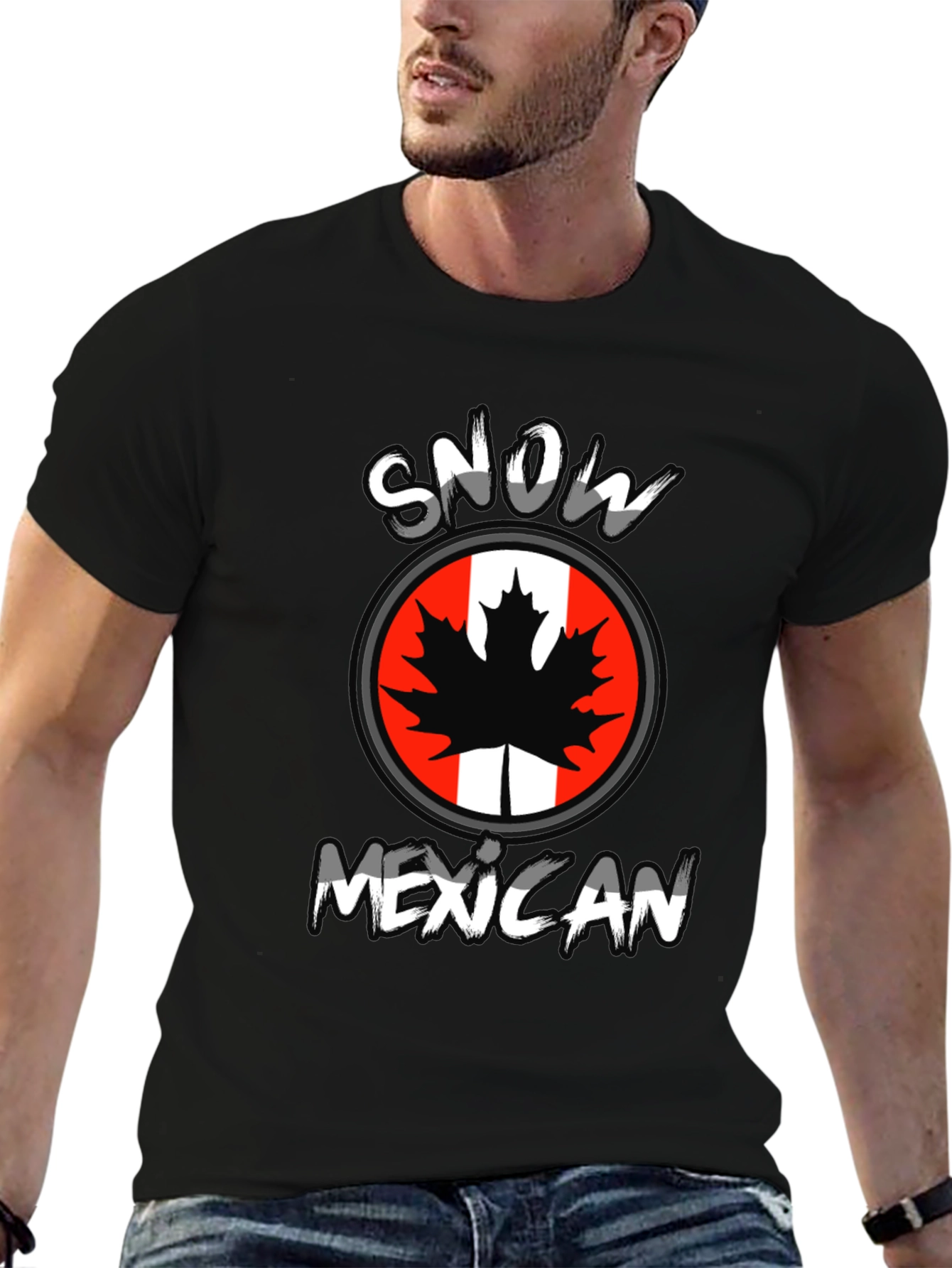 Snow Mexican Graphic T-Shirt - Black