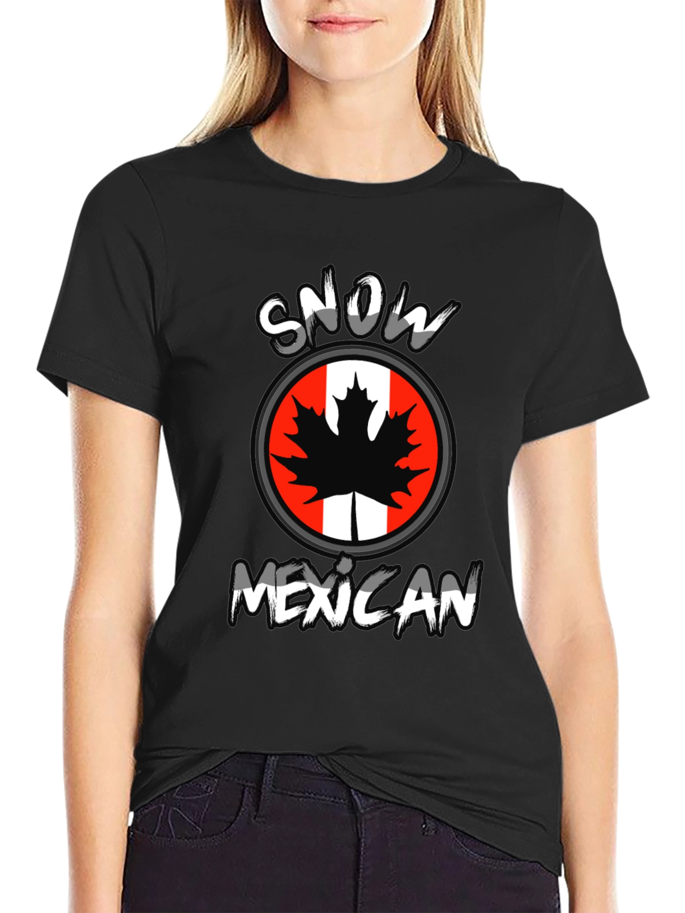 Snow Mexican Graphic T-Shirt - Black