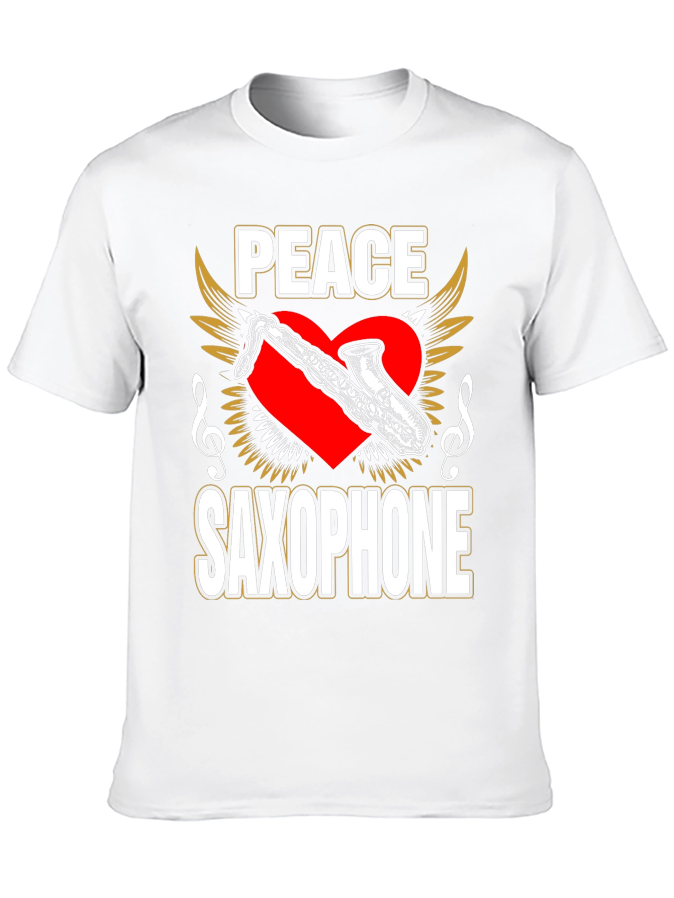 Peace Saxophone Graphic T-Shirt