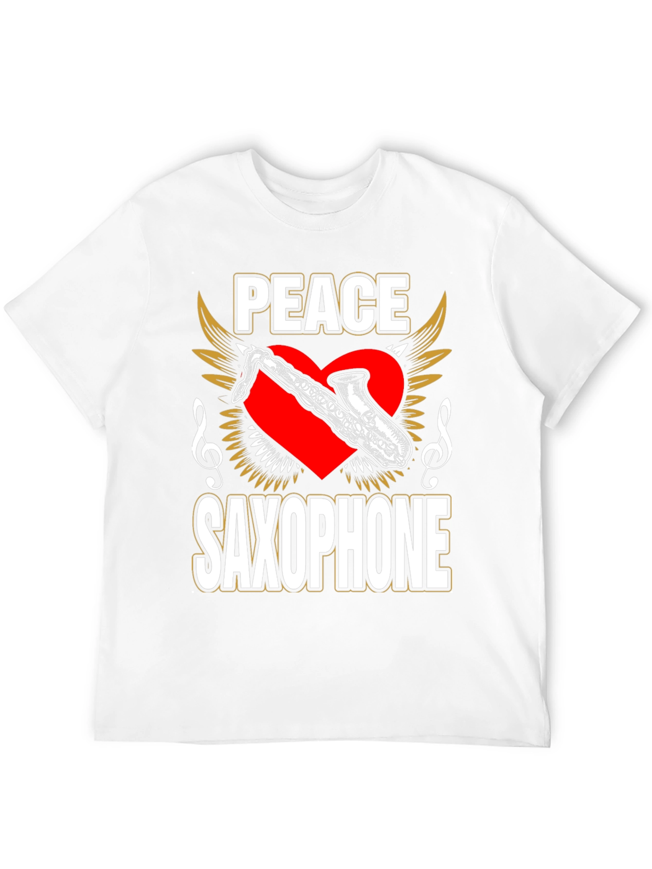 Peace Saxophone Graphic T-Shirt