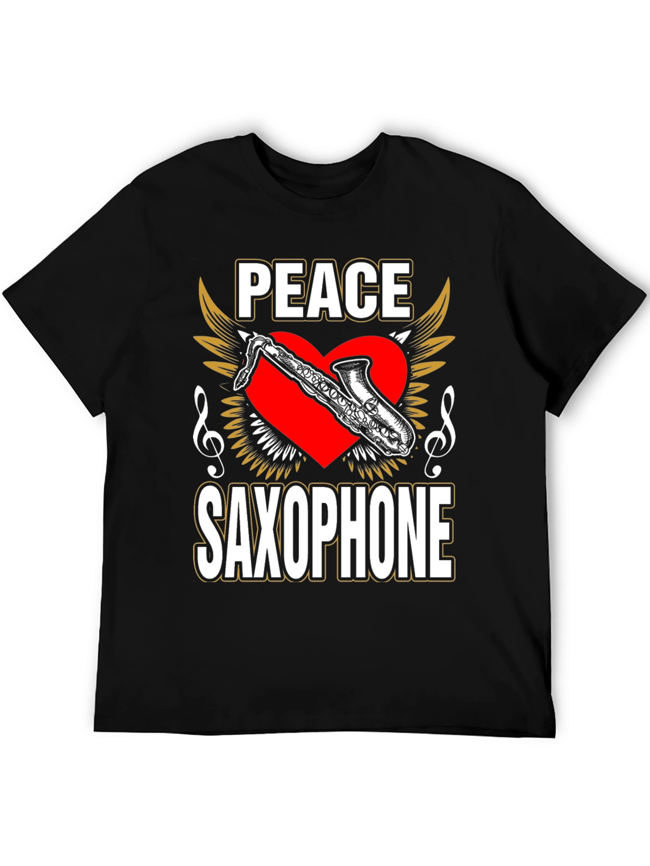 Peace Saxophone Graphic T-Shirt