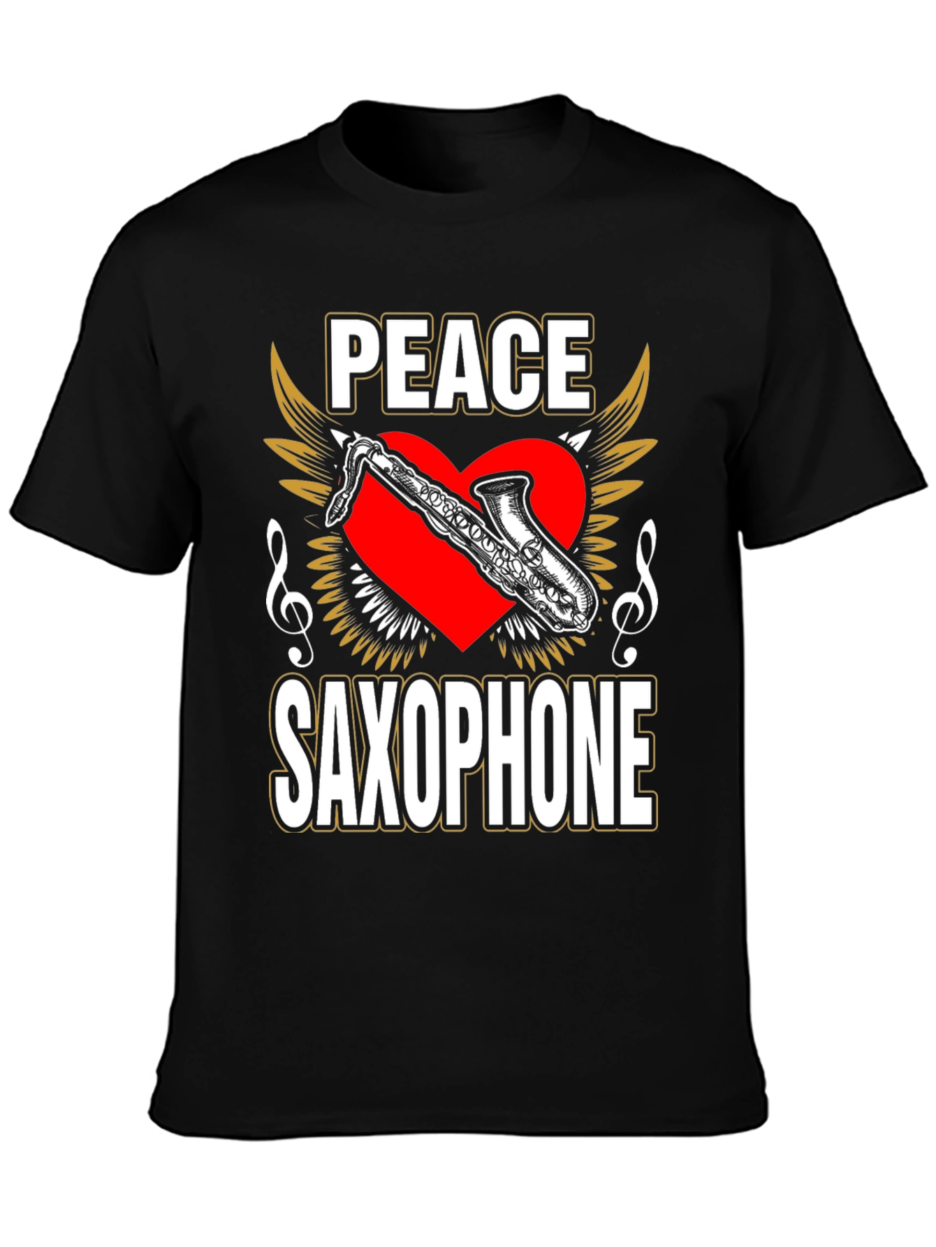 Peace Saxophone Graphic T-Shirt