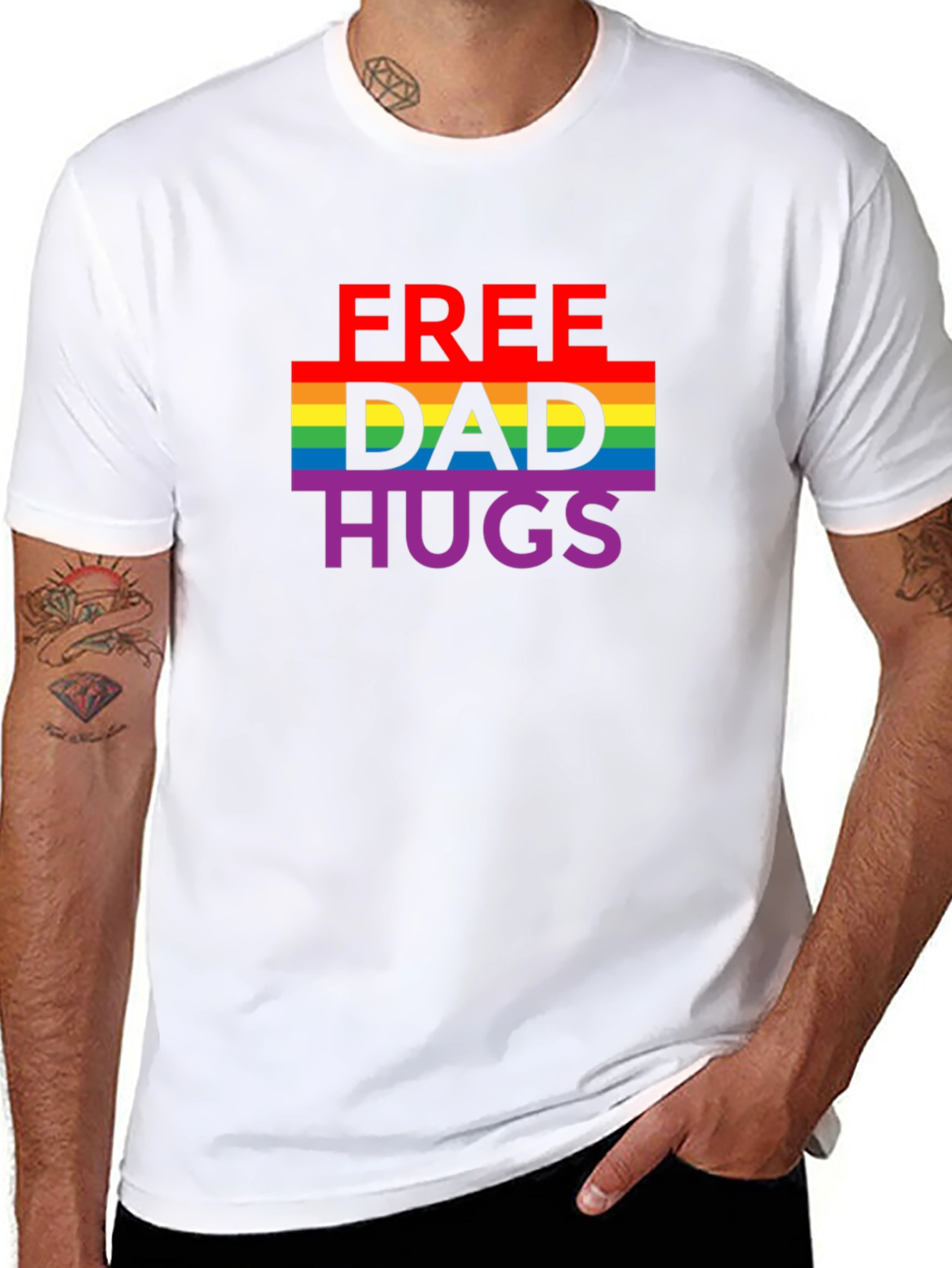 Free Dad Hugs LGBTQ Pride T-Shirt