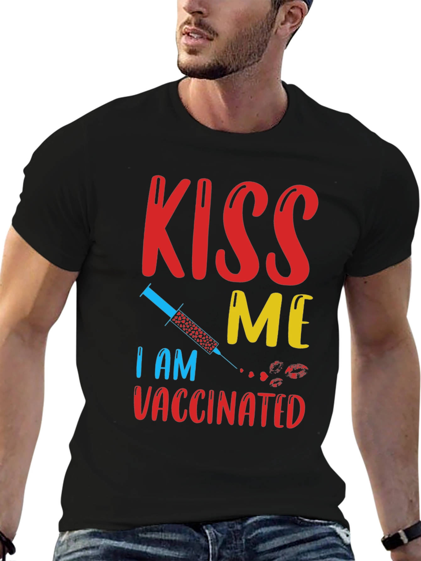 Kiss Me Im Vaccinated T-Shirt Funny Vaccine Tee