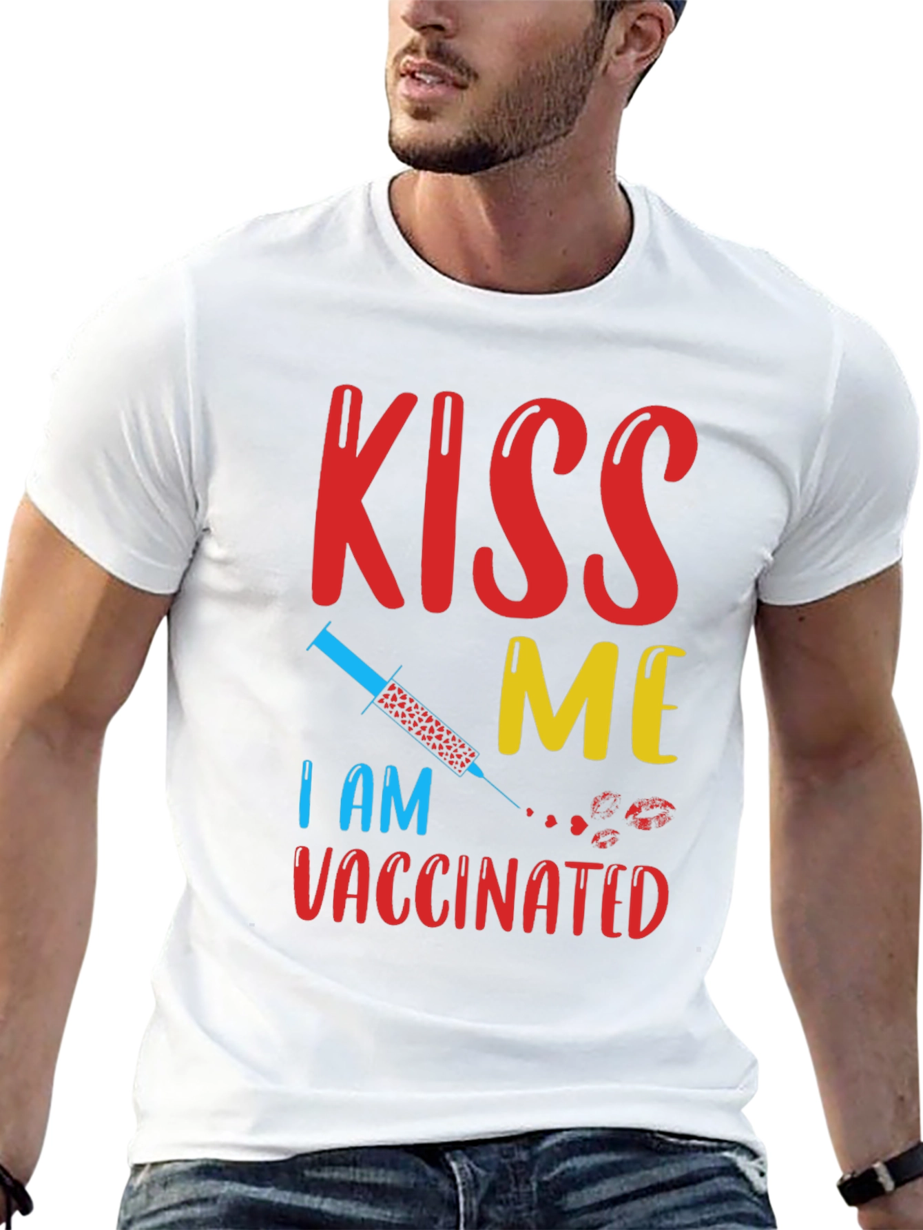 Kiss Me Im Vaccinated T-Shirt Funny Vaccine Tee