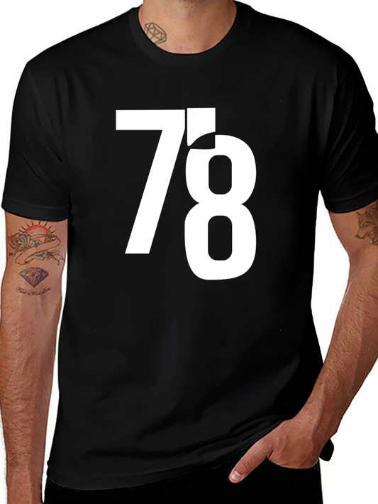 Bold 78 Graphic Tee - Stylish Black T-Shirt