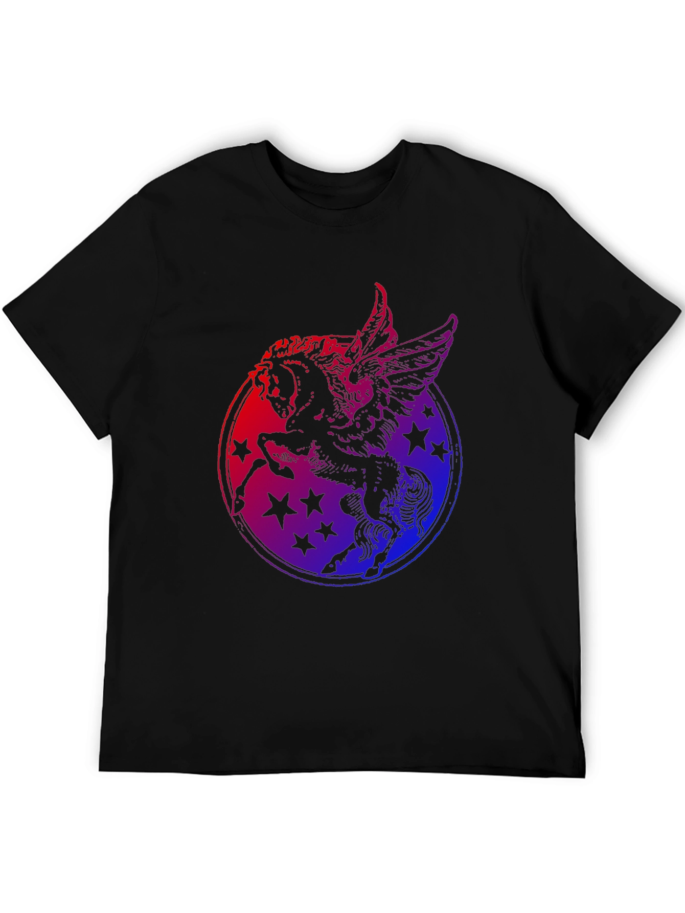 Pegasus Star Graphic Black T-Shirt