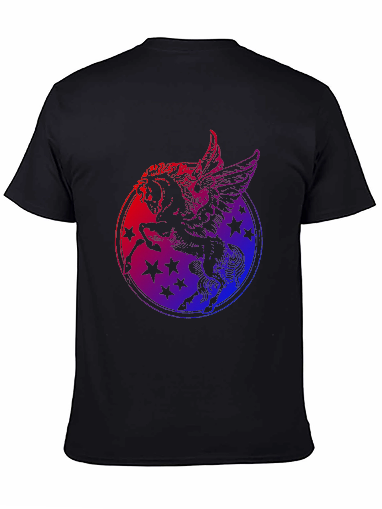 Pegasus Star Graphic Black T-Shirt