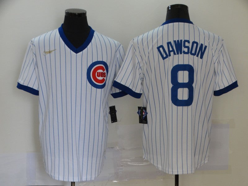 Men's Chicago Cubs Andre Dawson #8 White Replica Baseball Jerseys