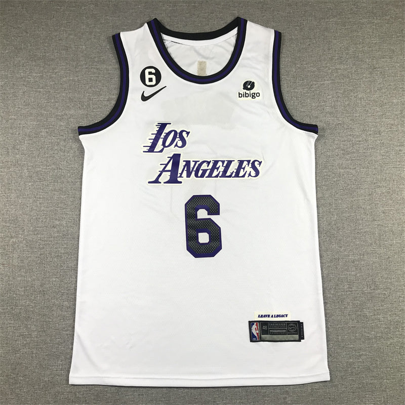 Men's Los Angeles Lakers LeBron James #6 White 2022/23 Authentic Jerseys - City Edition