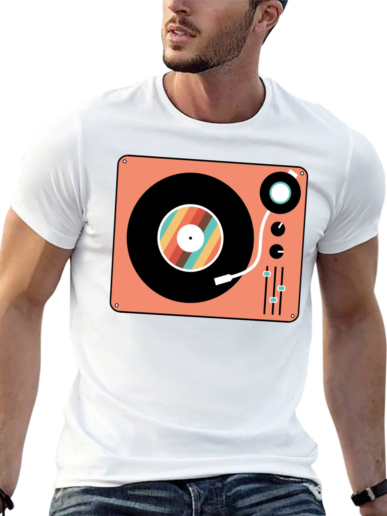 Retro Turntable Graphic T-Shirt