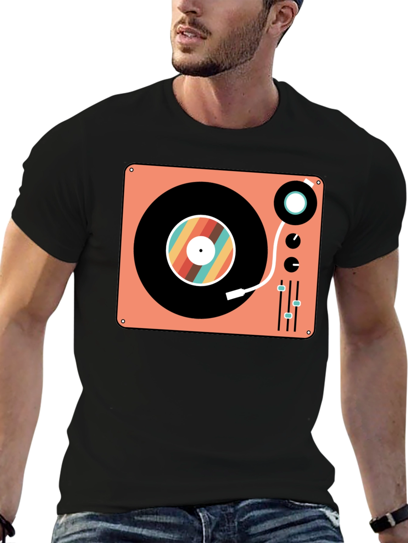 Retro Turntable Graphic T-Shirt