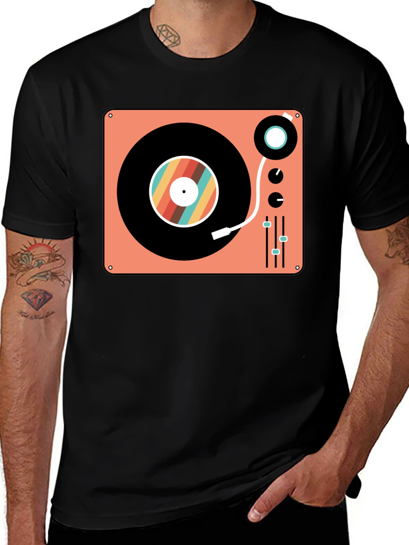 Retro Turntable Graphic T-Shirt