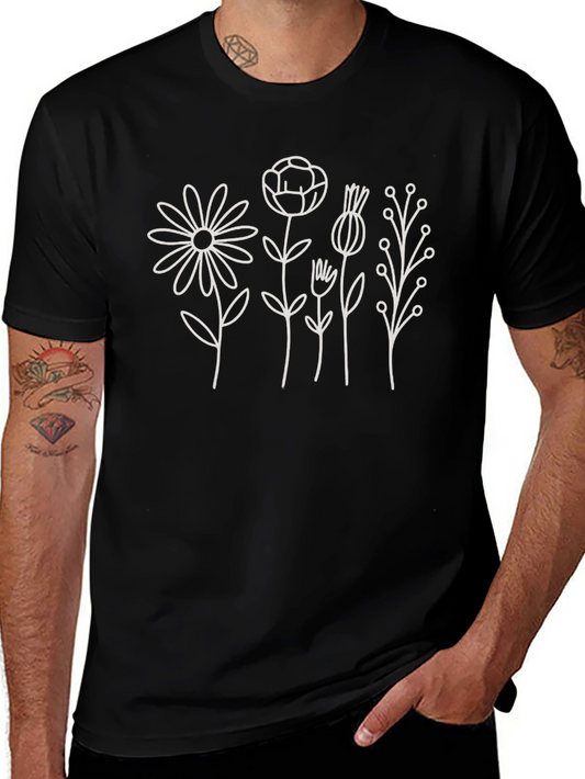 Black Floral Print T-Shirt
