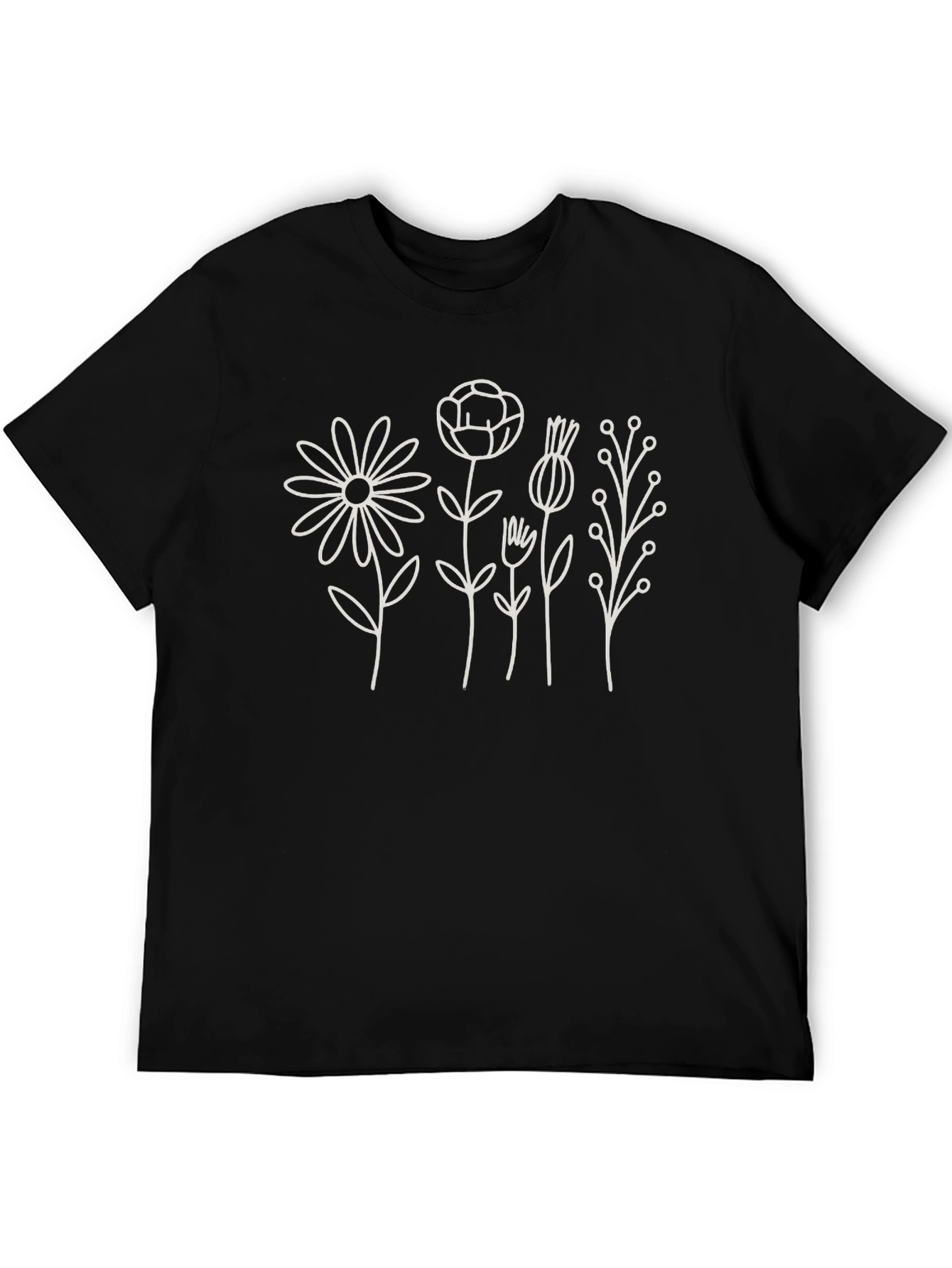 Black Floral Print T-Shirt