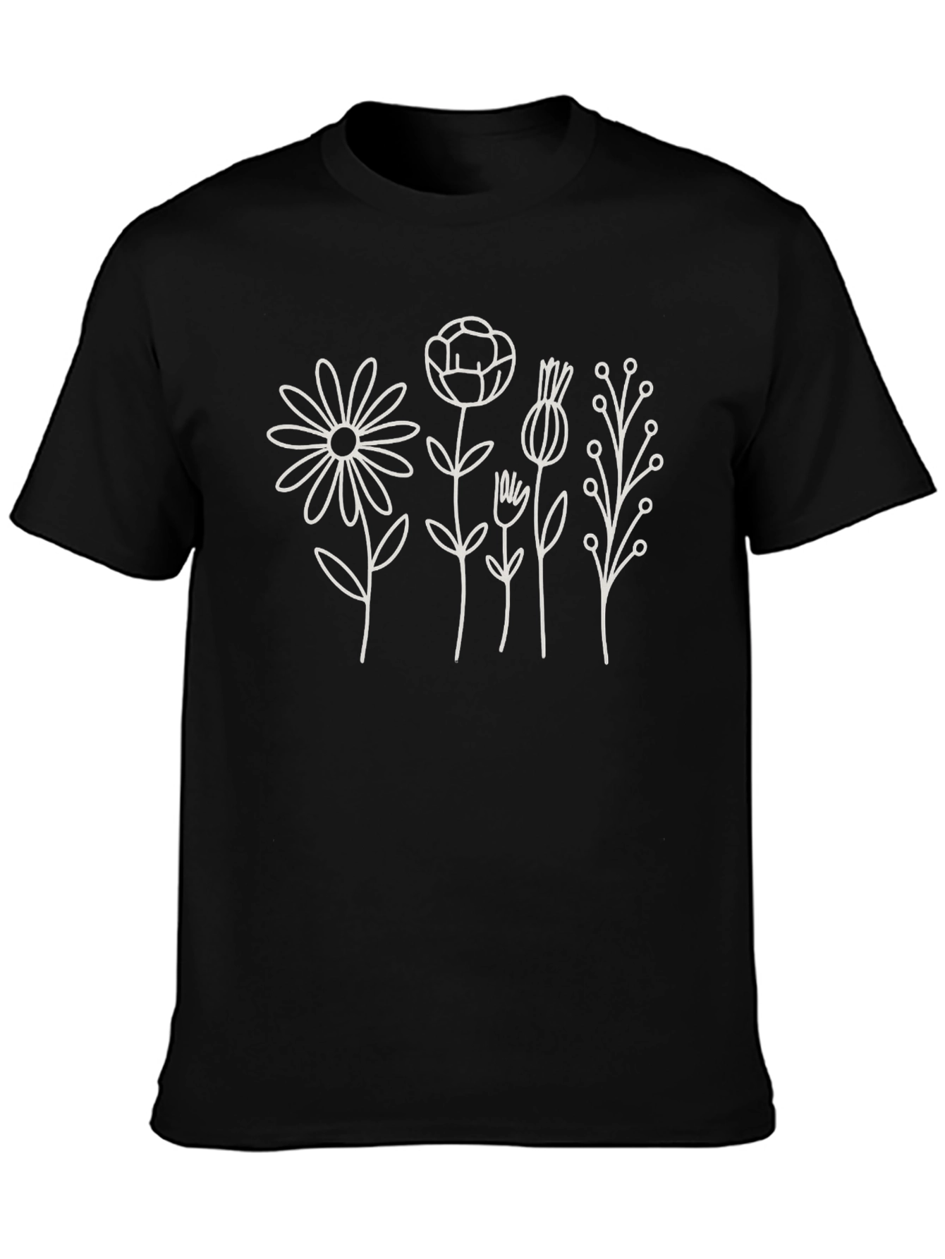 Black Floral Print T-Shirt