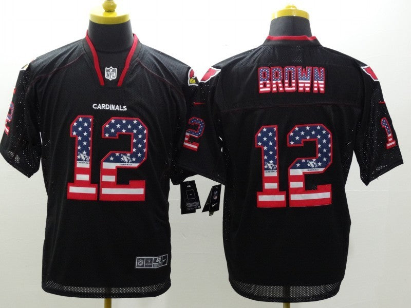 Men's Arizona Cardinals John Brown #12 Black Game Jerseys