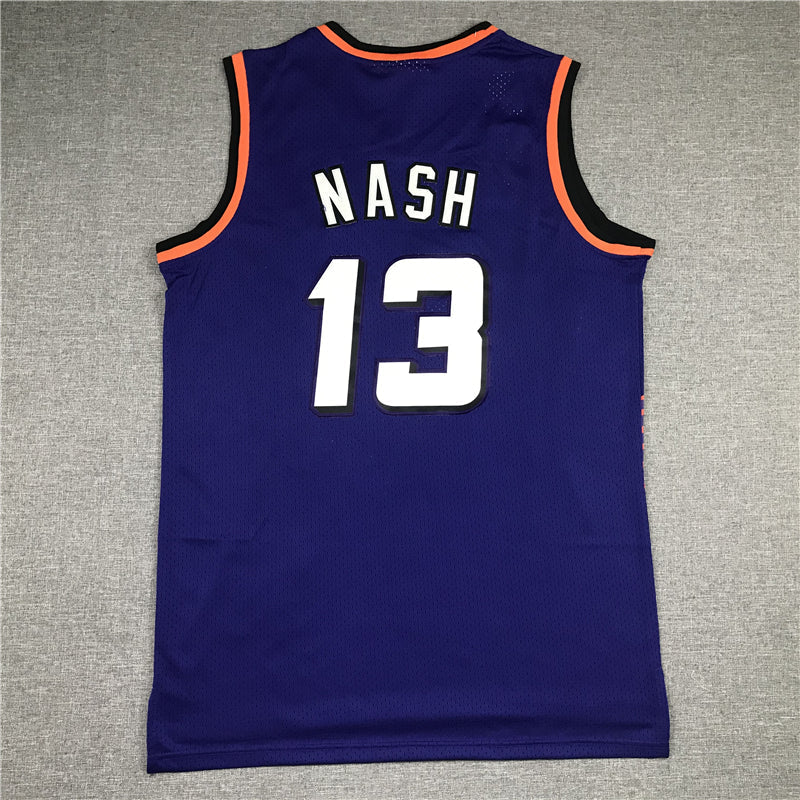Men's Phoenix Suns Steve Nash #13 Purple 1996-97 Throwback Stitched Jerseys