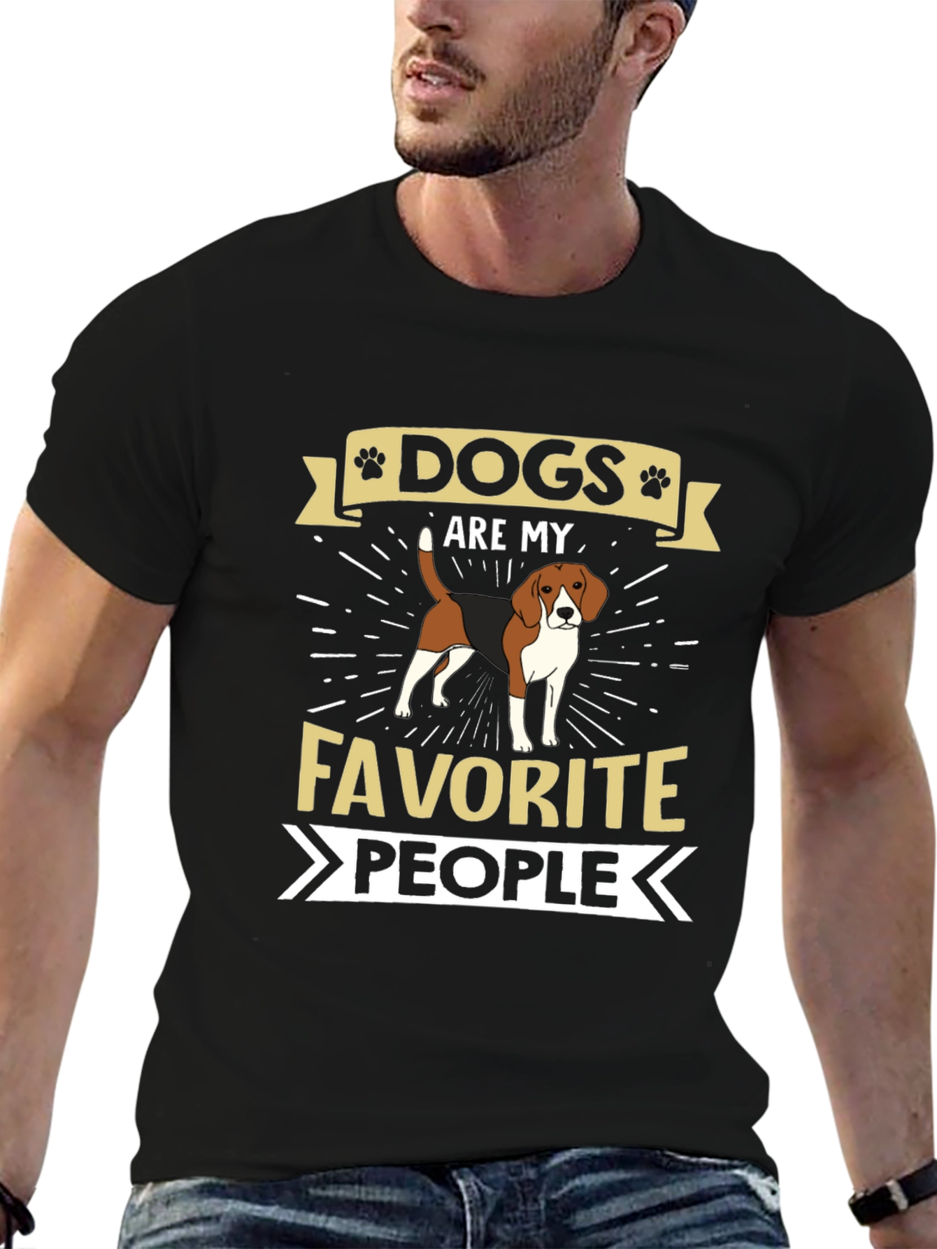 Dogs Are My Favorite People Black T-Shirt