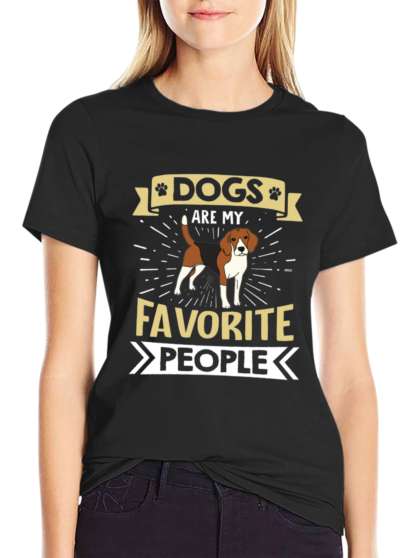Dogs Are My Favorite People Black T-Shirt