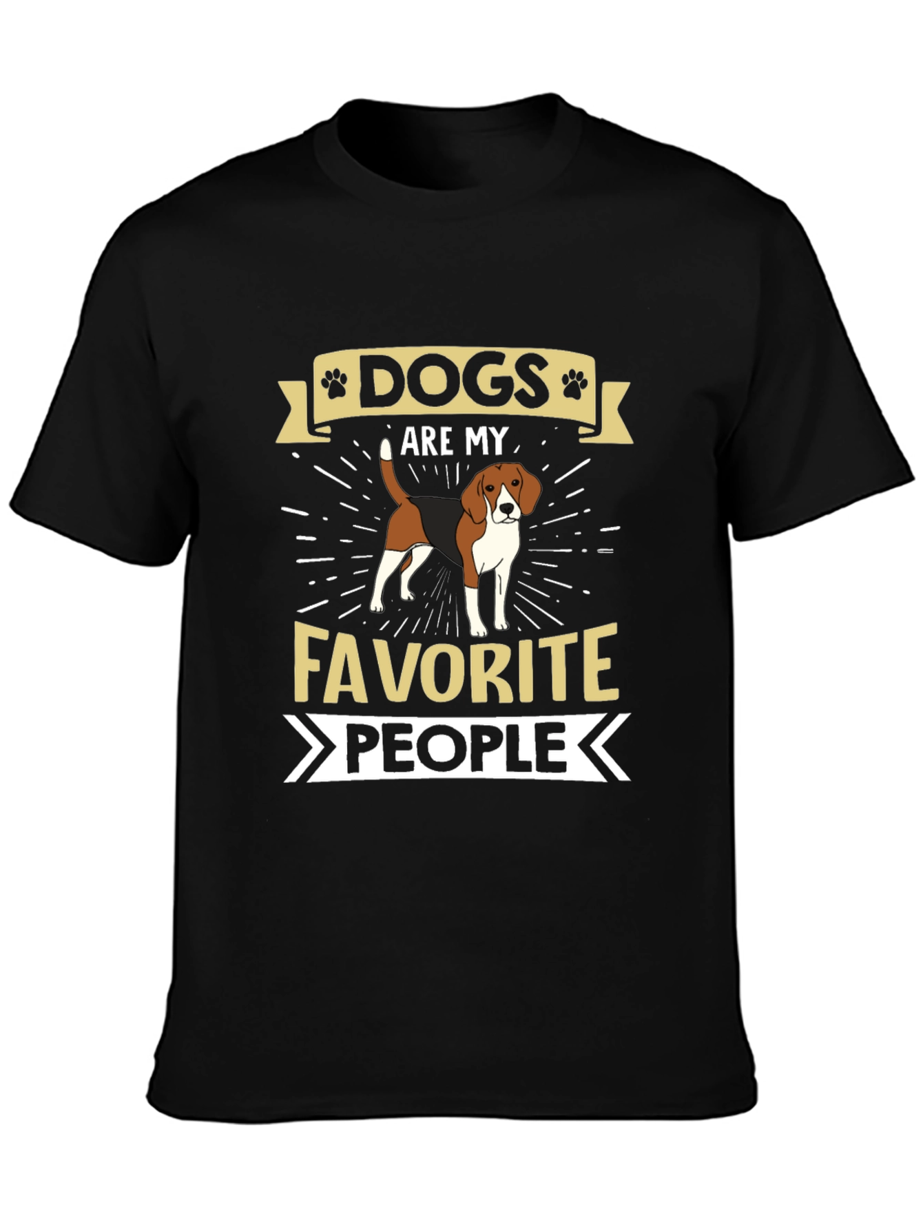 Dogs Are My Favorite People Black T-Shirt