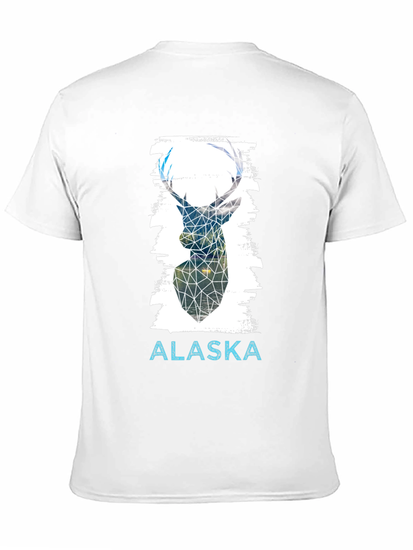 Geometric Deer Alaska Graphic Tee - Black