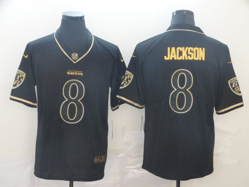 Men's Baltimore Ravens #8 Lamar Jackson Black Game Jerseys