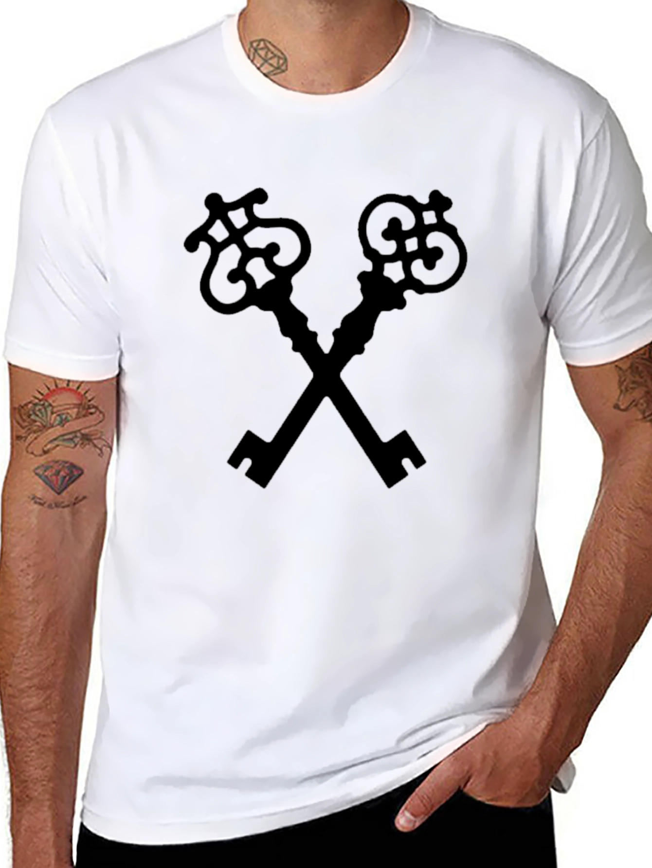 Crossed Keys Graphic Tee - Classic Style