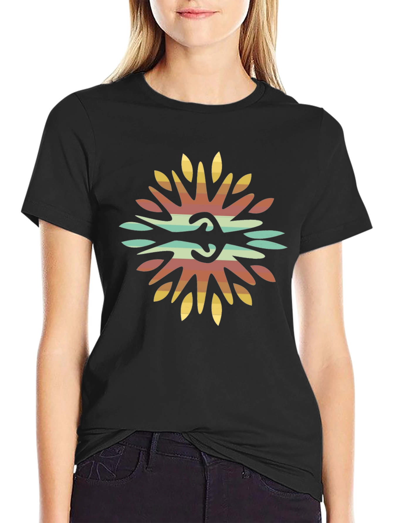 Retro Floral Graphic Print T-Shirt