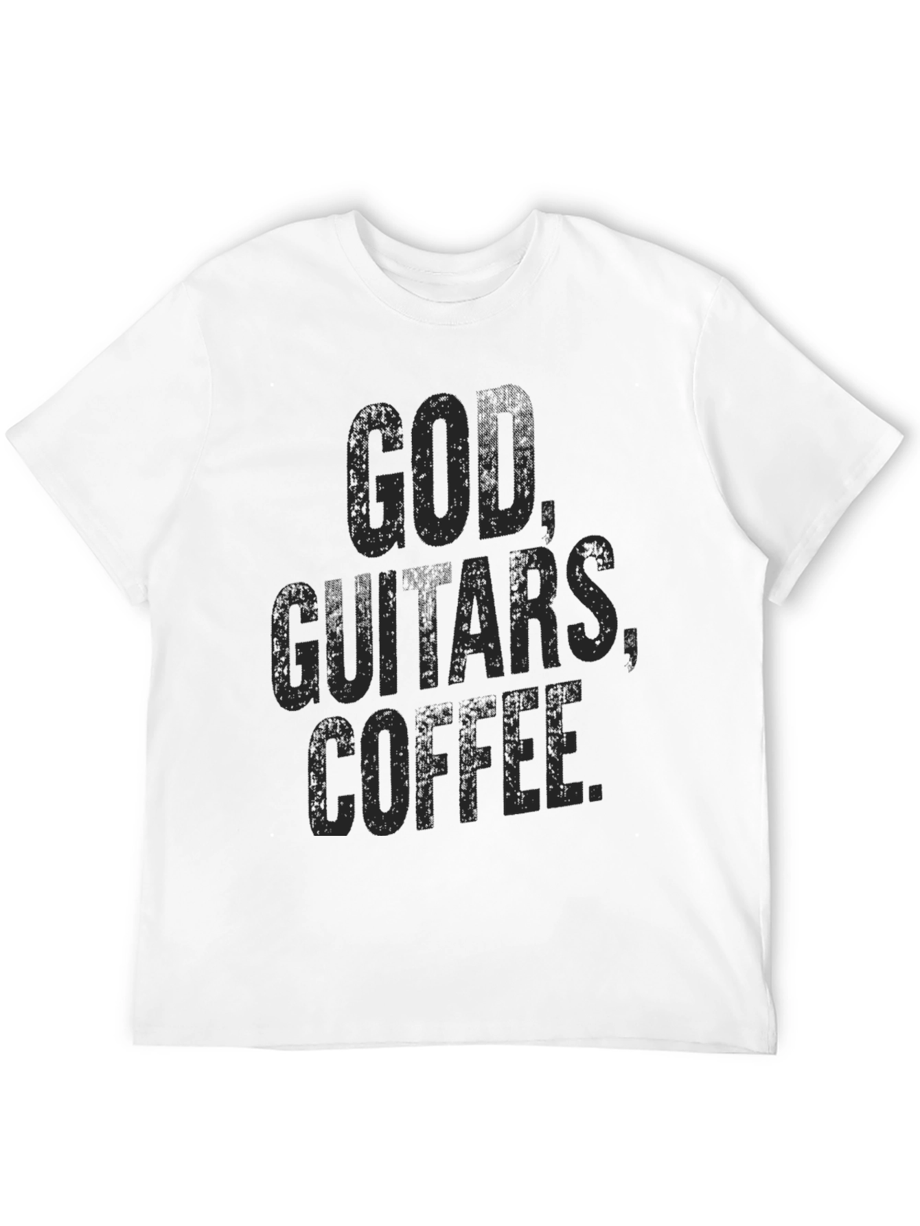 God Guitars Coffee T-Shirt - Black Graphic Tee
