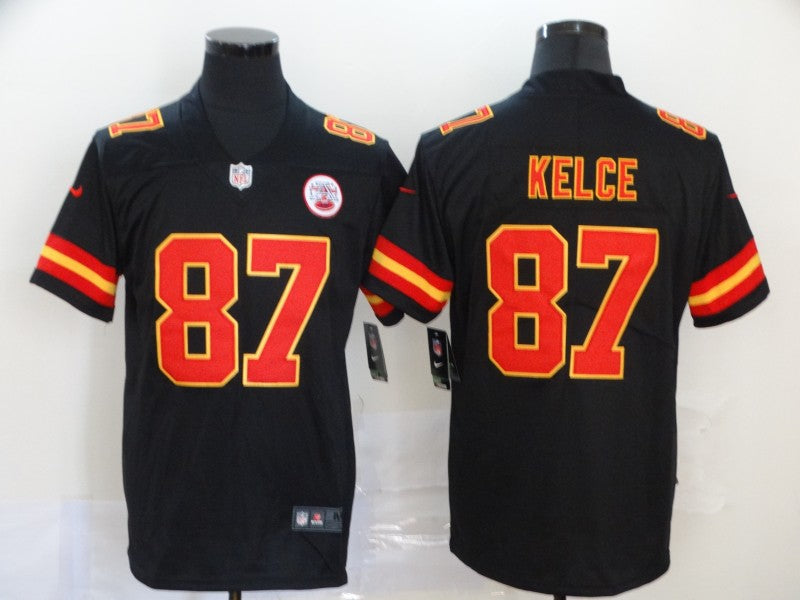 Men's Kansas City Chiefs Travis Kelce #87 Black Game Jerseys