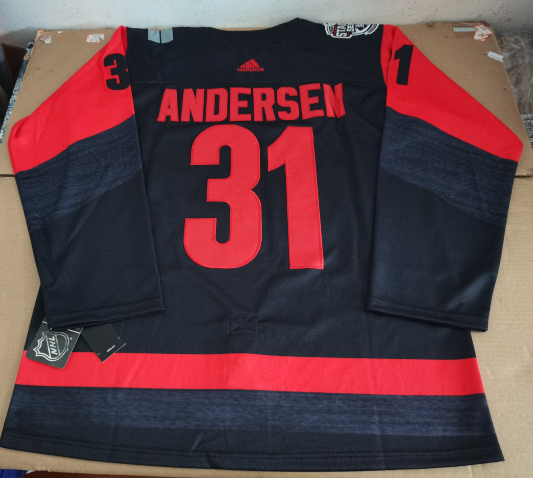 Men's Carolina Hurricanes Frederik Andersen #31 Black Player Game Jerseys